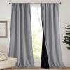 imageNICETOWN Full Shade Curtain Panels Pair of Energy Smart Rod Pocket Blackout Drapes for Guest Room Window Thermal Insulated Guest Room Lined Window DressingSilver Grey 52 x 72 inchSilver Grey