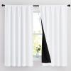 imageNICETOWN Full Shade Curtain Panels Pair of Energy Smart Rod Pocket Blackout Drapes for Guest Room Window Thermal Insulated Guest Room Lined Window DressingSilver Grey 52 x 72 inchPure White