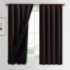 imageNICETOWN Full Shade Curtain Panels Pair of Energy Smart Rod Pocket Blackout Drapes for Guest Room Window Thermal Insulated Guest Room Lined Window DressingSilver Grey 52 x 72 inchBrown