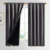 imageNICETOWN Full Shade Curtain Panels Pair of Energy Smart Rod Pocket Blackout Drapes for Guest Room Window Thermal Insulated Guest Room Lined Window DressingSilver Grey 52 x 72 inchGrey