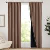 imageNICETOWN Full Shade Curtain Panels Pair of Energy Smart Rod Pocket Blackout Drapes for Guest Room Window Thermal Insulated Guest Room Lined Window DressingSilver Grey 52 x 72 inchCappuccino