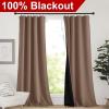 imageNICETOWN Full Shade Curtain Panels Pair of Energy Smart Rod Pocket Blackout Drapes for Guest Room Window Thermal Insulated Guest Room Lined Window DressingSilver Grey 52 x 72 inchCappuccino
