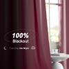 imageNICETOWN Full Shade Curtain Panels Pair of Energy Smart Rod Pocket Blackout Drapes for Guest Room Window Thermal Insulated Guest Room Lined Window DressingSilver Grey 52 x 72 inchCrystal Pink