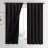 imageNICETOWN Full Shade Curtain Panels Pair of Energy Smart Rod Pocket Blackout Drapes for Guest Room Window Thermal Insulated Guest Room Lined Window DressingSilver Grey 52 x 72 inchBlack