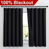 imageNICETOWN Full Shade Curtain Panels Pair of Energy Smart Rod Pocket Blackout Drapes for Guest Room Window Thermal Insulated Guest Room Lined Window DressingSilver Grey 52 x 72 inchBlack