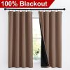 imageNICETOWN Full Shade Curtain Panels Pair of Energy Smart Rod Pocket Blackout Drapes for Guest Room Window Thermal Insulated Guest Room Lined Window DressingSilver Grey 52 x 72 inchCappuccino