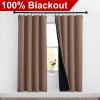 imageNICETOWN Full Shade Curtain Panels Pair of Energy Smart Rod Pocket Blackout Drapes for Guest Room Window Thermal Insulated Guest Room Lined Window DressingSilver Grey 52 x 72 inchCappuccino