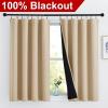 imageNICETOWN Full Shade Curtain Panels Pair of Energy Smart Rod Pocket Blackout Drapes for Guest Room Window Thermal Insulated Guest Room Lined Window DressingSilver Grey 52 x 72 inchBiscotti Beige