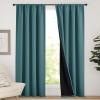 imageNICETOWN Full Shade Curtain Panels Pair of Energy Smart Rod Pocket Blackout Drapes for Guest Room Window Thermal Insulated Guest Room Lined Window DressingSilver Grey 52 x 72 inchSea Teal
