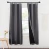 imageNICETOWN Full Shade Curtain Panels Pair of Energy Smart Rod Pocket Blackout Drapes for Guest Room Window Thermal Insulated Guest Room Lined Window DressingSilver Grey 52 x 72 inchGrey
