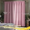 imageNICETOWN Full Shade Curtain Panels Pair of Energy Smart Rod Pocket Blackout Drapes for Guest Room Window Thermal Insulated Guest Room Lined Window DressingSilver Grey 52 x 72 inchCrystal Pink