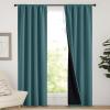 imageNICETOWN Full Shade Curtain Panels Pair of Energy Smart Rod Pocket Blackout Drapes for Guest Room Window Thermal Insulated Guest Room Lined Window DressingSilver Grey 52 x 72 inchSea Teal