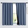 imageNICETOWN Full Shade Curtain Panels Pair of Energy Smart Rod Pocket Blackout Drapes for Guest Room Window Thermal Insulated Guest Room Lined Window DressingSilver Grey 52 x 72 inchStone Blue