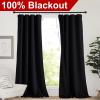 imageNICETOWN Full Shade Curtain Panels Pair of Energy Smart Rod Pocket Blackout Drapes for Guest Room Window Thermal Insulated Guest Room Lined Window DressingSilver Grey 52 x 72 inchBlack
