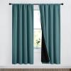 imageNICETOWN Full Shade Curtain Panels Pair of Energy Smart Rod Pocket Blackout Drapes for Guest Room Window Thermal Insulated Guest Room Lined Window DressingSilver Grey 52 x 72 inchSea Teal
