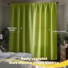 imageNICETOWN Full Shade Curtain Panels Pair of Energy Smart Rod Pocket Blackout Drapes for Guest Room Window Thermal Insulated Guest Room Lined Window DressingSilver Grey 52 x 72 inchFresh Green