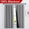 imageNICETOWN Full Shade Curtain Panels Pair of Energy Smart Rod Pocket Blackout Drapes for Guest Room Window Thermal Insulated Guest Room Lined Window DressingSilver Grey 52 x 72 inchSilver Grey
