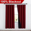 imageNICETOWN Full Shade Curtain Panels Pair of Energy Smart Rod Pocket Blackout Drapes for Guest Room Window Thermal Insulated Guest Room Lined Window DressingSilver Grey 52 x 72 inchBurgundy Red