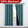 imageNICETOWN Full Shade Curtain Panels Pair of Energy Smart Rod Pocket Blackout Drapes for Guest Room Window Thermal Insulated Guest Room Lined Window DressingSilver Grey 52 x 72 inchSea Teal