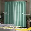 imageNICETOWN Full Shade Curtain Panels Pair of Energy Smart Rod Pocket Blackout Drapes for Guest Room Window Thermal Insulated Guest Room Lined Window DressingSilver Grey 52 x 72 inchAqua Blue