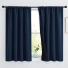 imageNICETOWN Full Shade Curtain Panels Pair of Energy Smart Rod Pocket Blackout Drapes for Guest Room Window Thermal Insulated Guest Room Lined Window DressingSilver Grey 52 x 72 inchNavy