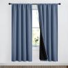imageNICETOWN Full Shade Curtain Panels Pair of Energy Smart Rod Pocket Blackout Drapes for Guest Room Window Thermal Insulated Guest Room Lined Window DressingSilver Grey 52 x 72 inchStone Blue