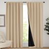imageNICETOWN Full Shade Curtain Panels Pair of Energy Smart Rod Pocket Blackout Drapes for Guest Room Window Thermal Insulated Guest Room Lined Window DressingSilver Grey 52 x 72 inchBiscotti Beige