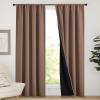 imageNICETOWN Full Shade Curtain Panels Pair of Energy Smart Rod Pocket Blackout Drapes for Guest Room Window Thermal Insulated Guest Room Lined Window DressingSilver Grey 52 x 72 inchCappuccino