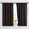 imageNICETOWN Full Shade Curtain Panels Pair of Energy Smart Rod Pocket Blackout Drapes for Guest Room Window Thermal Insulated Guest Room Lined Window DressingSilver Grey 52 x 72 inchBrown