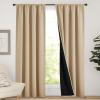 imageNICETOWN Full Shade Curtain Panels Pair of Energy Smart Rod Pocket Blackout Drapes for Guest Room Window Thermal Insulated Guest Room Lined Window DressingSilver Grey 52 x 72 inchBiscotti Beige