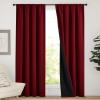 imageNICETOWN Full Shade Curtain Panels Pair of Energy Smart Rod Pocket Blackout Drapes for Guest Room Window Thermal Insulated Guest Room Lined Window DressingSilver Grey 52 x 72 inchBurgundy Red