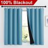 imageNICETOWN Full Shade Curtain Panels Pair of Energy Smart Rod Pocket Blackout Drapes for Guest Room Window Thermal Insulated Guest Room Lined Window DressingSilver Grey 52 x 72 inchTeal Blue