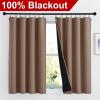 imageNICETOWN Full Shade Curtain Panels Pair of Energy Smart Rod Pocket Blackout Drapes for Guest Room Window Thermal Insulated Guest Room Lined Window DressingSilver Grey 52 x 72 inchCappuccino