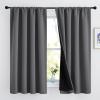 imageNICETOWN Full Shade Curtain Panels Pair of Energy Smart Rod Pocket Blackout Drapes for Guest Room Window Thermal Insulated Guest Room Lined Window DressingSilver Grey 52 x 72 inchGrey