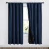 imageNICETOWN Full Shade Curtain Panels Pair of Energy Smart Rod Pocket Blackout Drapes for Guest Room Window Thermal Insulated Guest Room Lined Window DressingSilver Grey 52 x 72 inchNavy