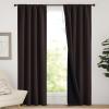 imageNICETOWN Full Shade Curtain Panels Pair of Energy Smart Rod Pocket Blackout Drapes for Guest Room Window Thermal Insulated Guest Room Lined Window DressingSilver Grey 52 x 72 inchBrown