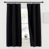 imageNICETOWN Full Shade Curtain Panels Pair of Energy Smart Rod Pocket Blackout Drapes for Guest Room Window Thermal Insulated Guest Room Lined Window DressingSilver Grey 52 x 72 inchBlack
