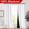 imageNICETOWN Full Shade Curtain Panels Pair of Energy Smart Rod Pocket Blackout Drapes for Guest Room Window Thermal Insulated Guest Room Lined Window DressingSilver Grey 52 x 72 inchPure White
