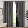 imageNICETOWN Full Shade Curtain Panels Pair of Energy Smart Rod Pocket Blackout Drapes for Guest Room Window Thermal Insulated Guest Room Lined Window DressingSilver Grey 52 x 72 inchGrey