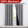 imageNICETOWN Full Shade Curtain Panels Pair of Energy Smart Rod Pocket Blackout Drapes for Guest Room Window Thermal Insulated Guest Room Lined Window DressingSilver Grey 52 x 72 inchSilver Grey