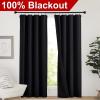 imageNICETOWN Full Shade Curtain Panels Pair of Energy Smart Rod Pocket Blackout Drapes for Guest Room Window Thermal Insulated Guest Room Lined Window DressingSilver Grey 52 x 72 inchBlack