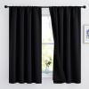 imageNICETOWN Full Shade Curtain Panels Pair of Energy Smart Rod Pocket Blackout Drapes for Guest Room Window Thermal Insulated Guest Room Lined Window DressingSilver Grey 52 x 72 inchBlack