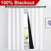 imageNICETOWN Full Shade Curtain Panels Pair of Energy Smart Rod Pocket Blackout Drapes for Guest Room Window Thermal Insulated Guest Room Lined Window DressingSilver Grey 52 x 72 inchPure White