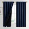 imageNICETOWN Full Shade Curtain Panels Pair of Energy Smart Rod Pocket Blackout Drapes for Guest Room Window Thermal Insulated Guest Room Lined Window DressingSilver Grey 52 x 72 inchNavy