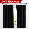 imageNICETOWN Full Shade Curtain Panels Pair of Energy Smart Rod Pocket Blackout Drapes for Guest Room Window Thermal Insulated Guest Room Lined Window DressingSilver Grey 52 x 72 inchBlack