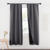 imageNICETOWN Full Shade Curtain Panels Pair of Energy Smart Rod Pocket Blackout Drapes for Guest Room Window Thermal Insulated Guest Room Lined Window DressingSilver Grey 52 x 72 inchGrey