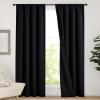 imageNICETOWN Full Shade Curtain Panels Pair of Energy Smart Rod Pocket Blackout Drapes for Guest Room Window Thermal Insulated Guest Room Lined Window DressingSilver Grey 52 x 72 inchBlack