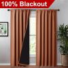 imageNICETOWN Full Shade Curtain Panels Pair of Energy Smart Rod Pocket Blackout Drapes for Guest Room Window Thermal Insulated Guest Room Lined Window DressingSilver Grey 52 x 72 inchBurnt Orange