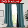 imageNICETOWN Full Shade Curtain Panels Pair of Energy Smart Rod Pocket Blackout Drapes for Guest Room Window Thermal Insulated Guest Room Lined Window DressingSilver Grey 52 x 72 inchSea Teal