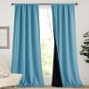 imageNICETOWN Full Shade Curtain Panels Pair of Energy Smart Rod Pocket Blackout Drapes for Guest Room Window Thermal Insulated Guest Room Lined Window DressingSilver Grey 52 x 72 inchTeal Blue